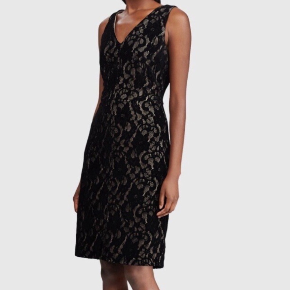 Lauren Black Lace Velvet Dress 12